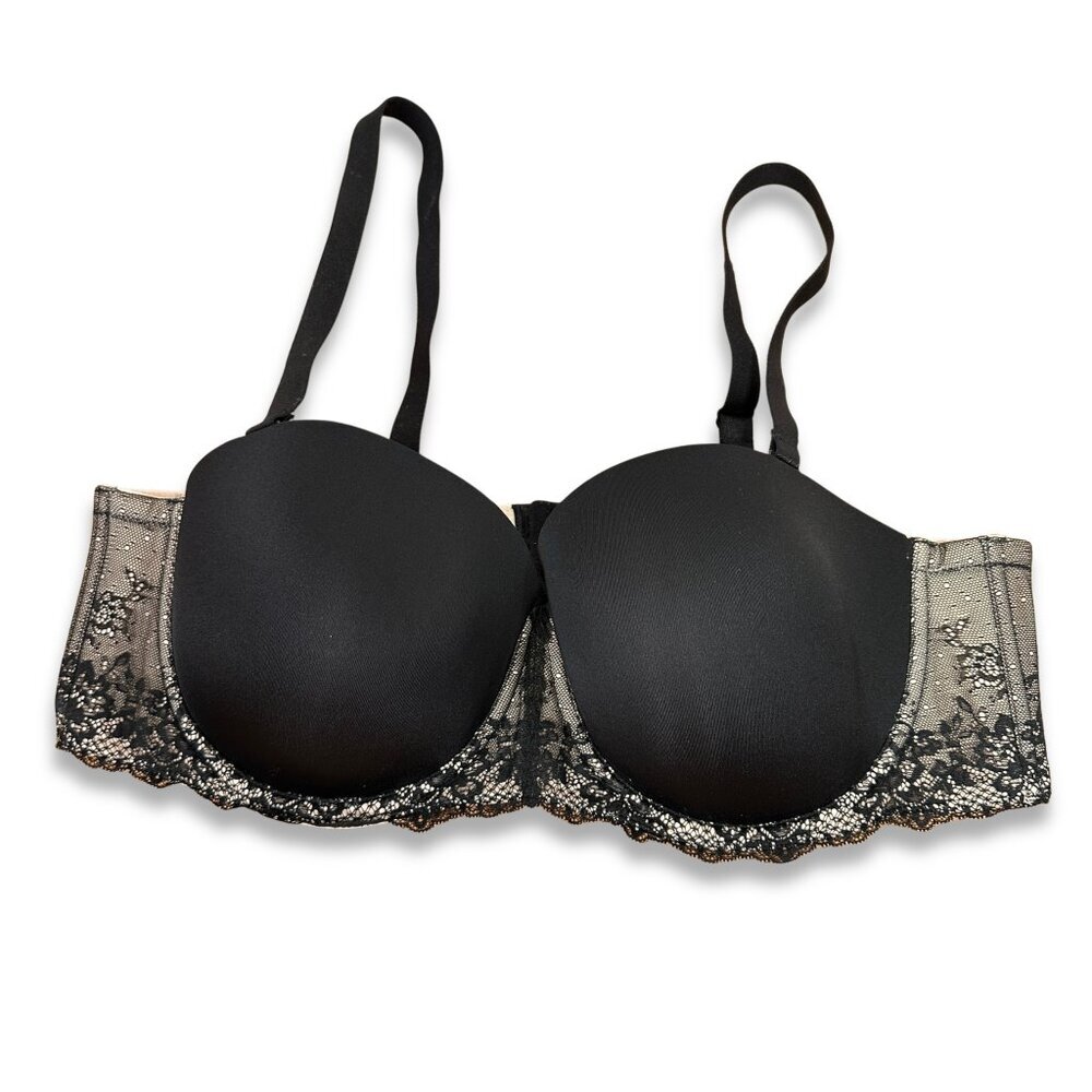 Torrid Convertible Lace Strapless Bra Black Underwire Plus Size 46C NWOT
